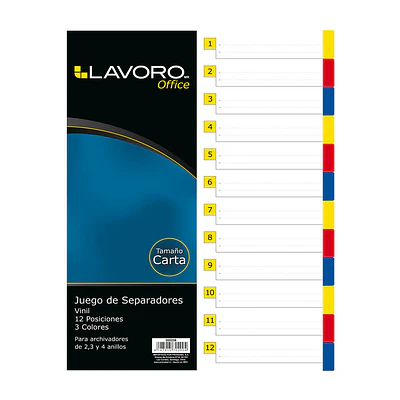 SEPARADOR VINILICO LAVORO CARTA 12 POSICIONES