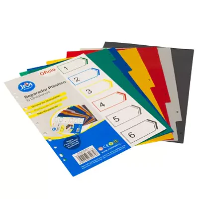 SEPARADOR VINILICO OFICIO 6 DIVISIONES