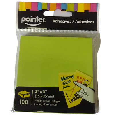 NOTA ADHESIVA VERDE NEON  76 X 76 MM 