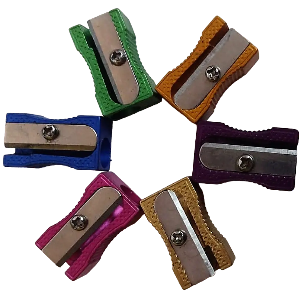 SACAPUNTAS METALICO RECTANGULAR COLORES SURTIDOS