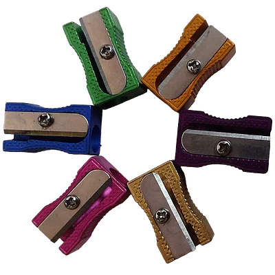 SACAPUNTAS METALICO RECTANGULAR COLORES SURTIDOS