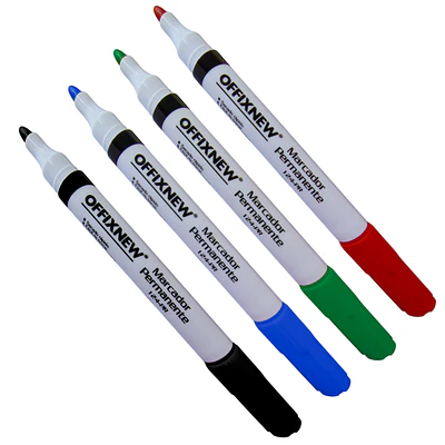 MARCADOR PERMANENTE PUNTA REDONDA - COLORES OFFIX