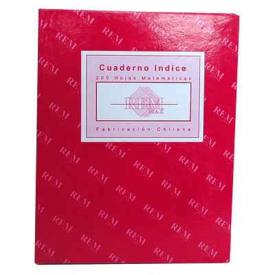 CUADERNO EMPASTADO 200HJS INDICE MAT7M