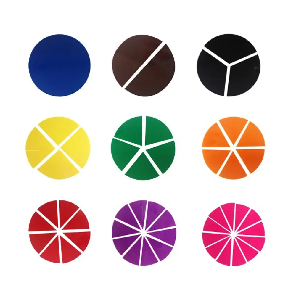 FRACCIONES CIRCULARES 50 PIEZAS PLASTICAS