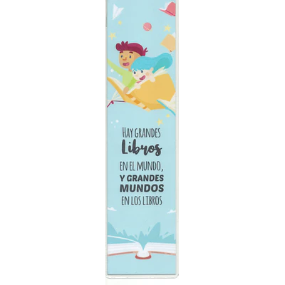MARCAPÁGINAS PLASTIFICADO - HAY GRANDES LIBROS EN EL MUNDO, Y GRANDES MUNDOS EN LOS LIBROS