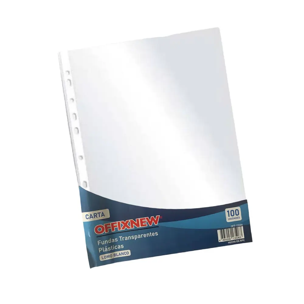 FUNDA CARTA TRANSPARENTE 100 UNIDADES. OFFIXNEW