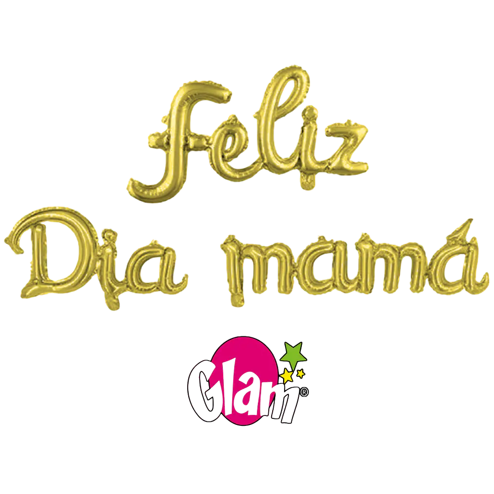 GLOBO FELIZ DIA MAMÁ DORADO