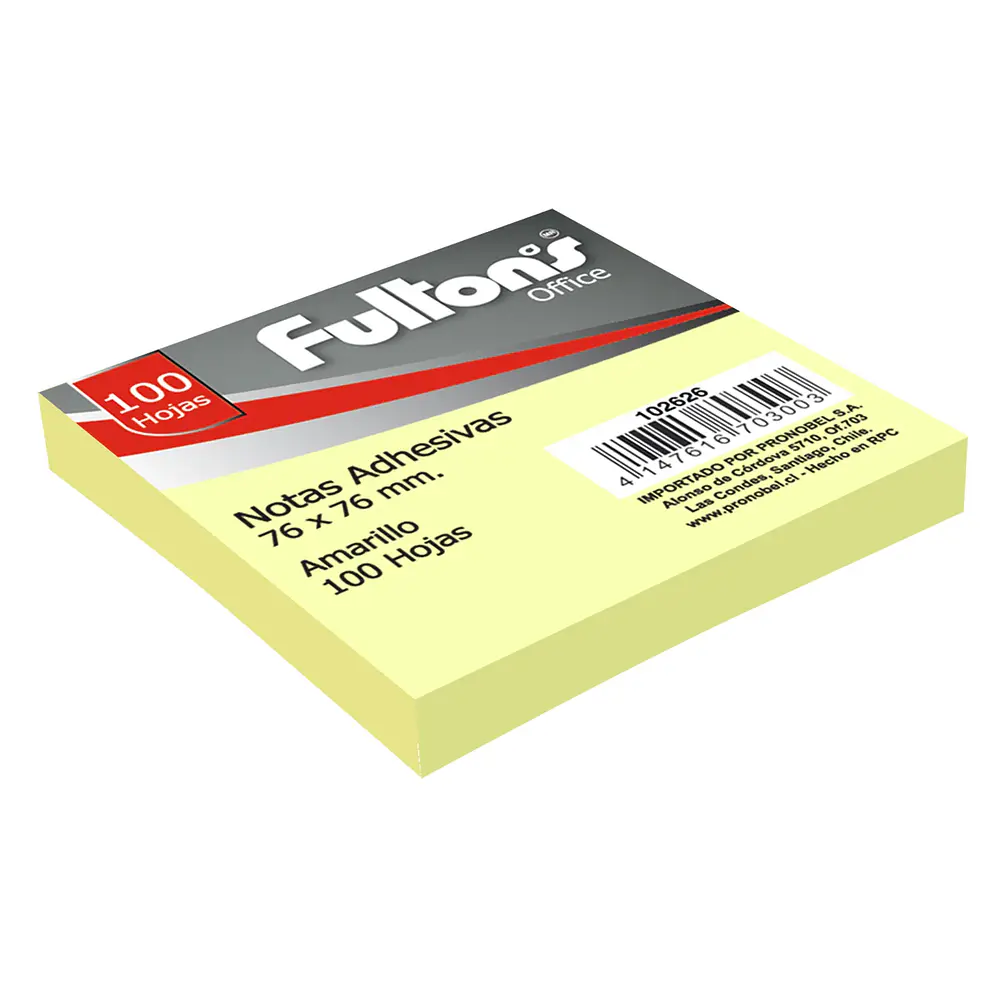 NOTAS ADHESIVO FULTONS 76 X 76MM