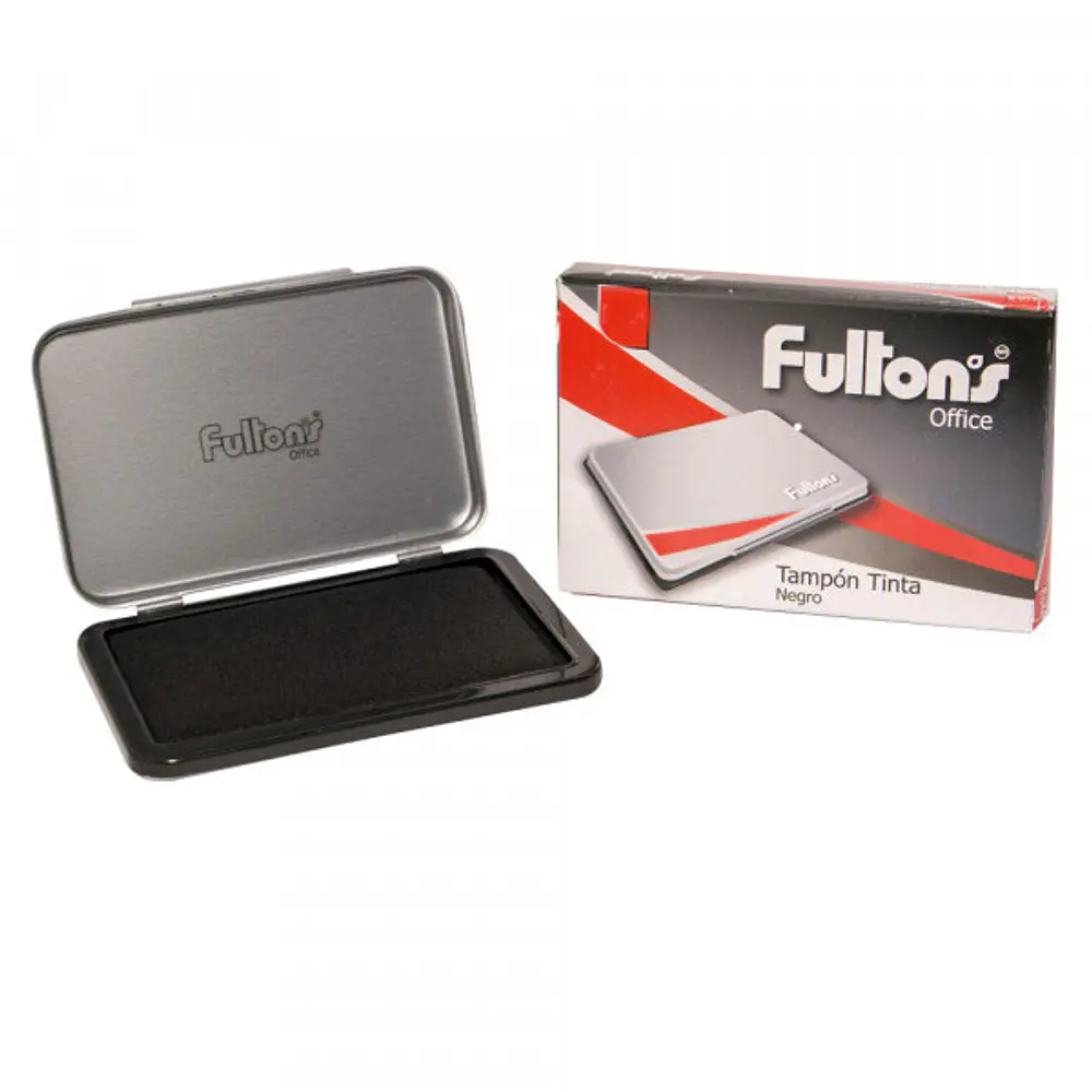 TAMPON TINTA N2 MED. NEGRO TAPA METALICA 