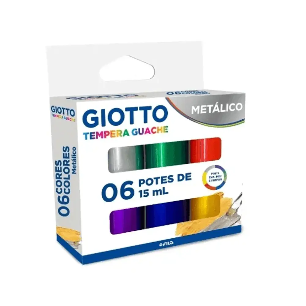 TEMPERA METÁLICA 6 COLORES 15 ML. GIOTTO