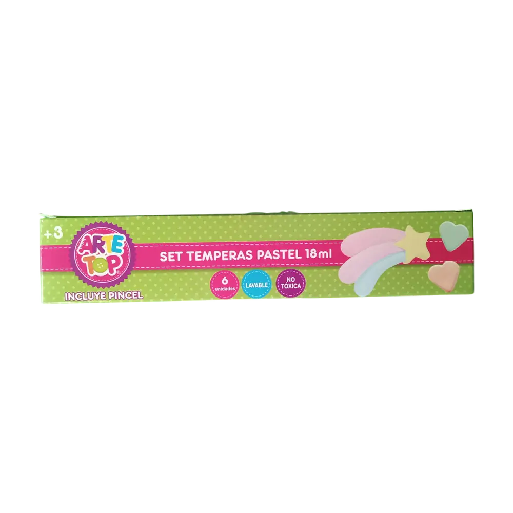TEMPERA PASTEL 6 COLORES 18ML C/PINCEL