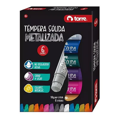 TEMPERA SOLIDA 6 COLORE METALICA