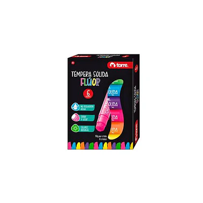 TEMPERA SOLIDA 6 COLORES FLUORESCENTE TORRE