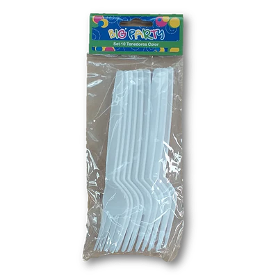 TENEDOR BLANCO 10 UNIDADES