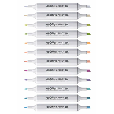 MARCADOR DOBLE PUNTA 12 TONOS PASTELES