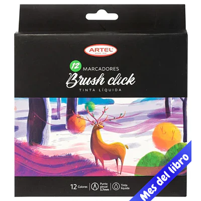 MARCADORES BRUSH CLICK 12 COLORES