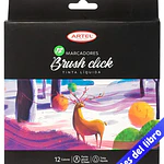 MARCADORES BRUSH CLICK 12 COLORES