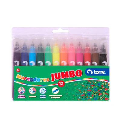 MARCADORES DIBUJO JUMBO 12 COLORES 
