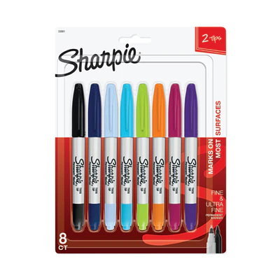 MARCADORES DOBLE PUNTA 8 COLORES SURTIDOS