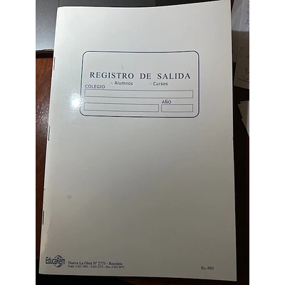 LIBRO CLASES 24 HOJAS REGISTRO DE SALIDA DE ALUMNOS. EDUCAREM