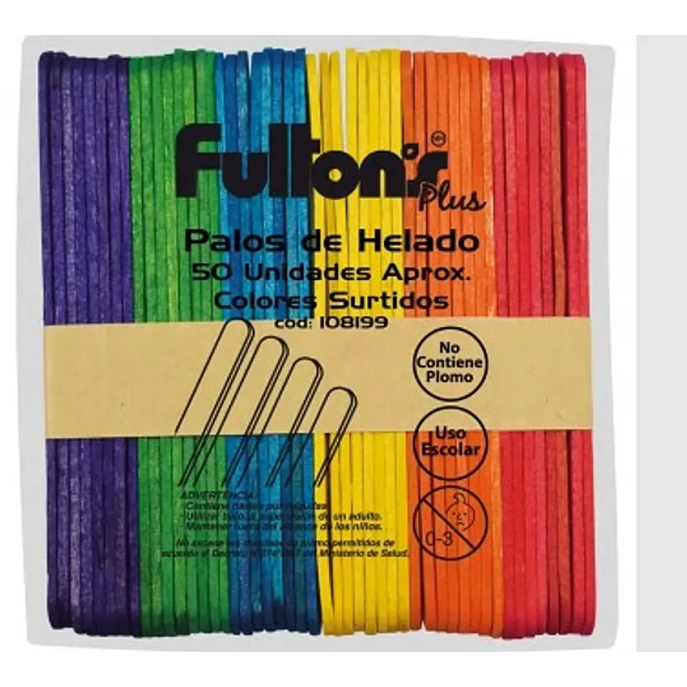 PALOS DE HELADO COLORES 50 UNIDADES
