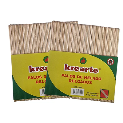 PALOS DE HELADO NATURAL 50 UNIDADES KREARTE