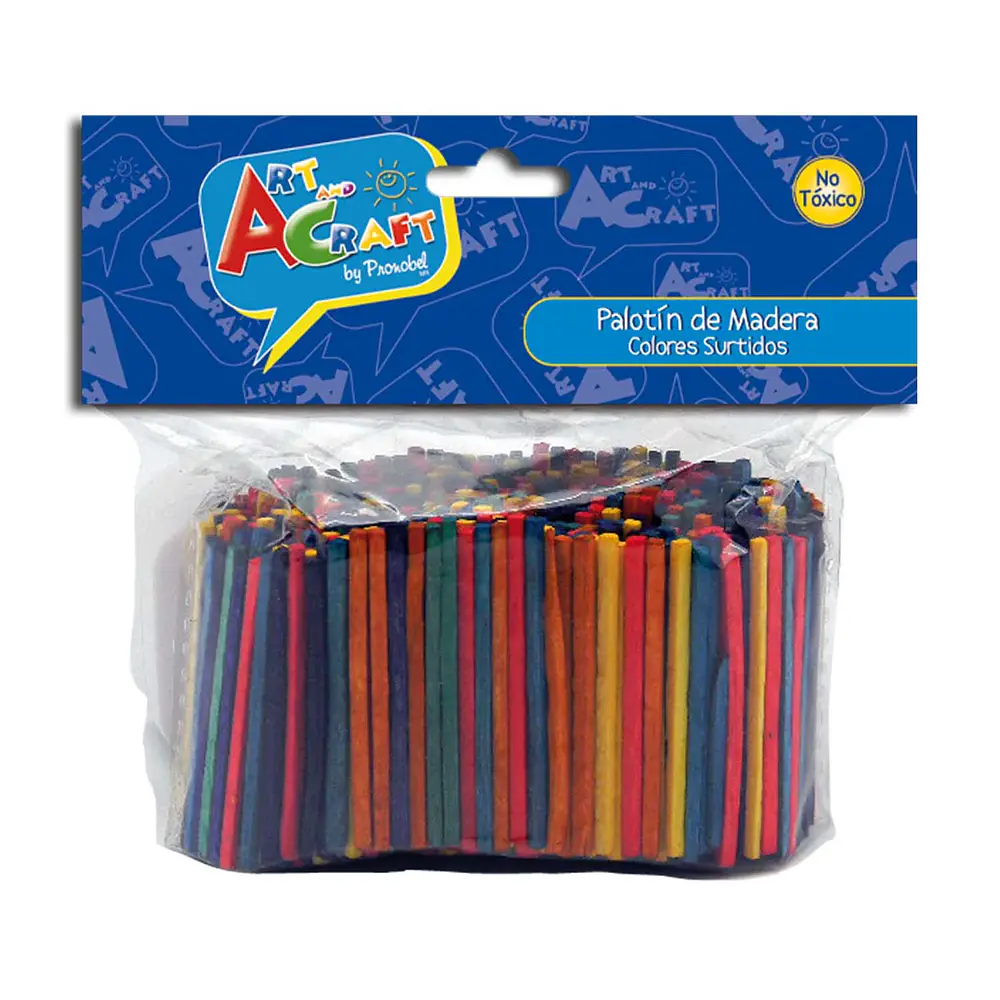 PALOTINES DE MADERA COLORES SURTIDOS - ART AND CRAFT