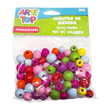 CUENTAS DE MADERA MIX COLORES