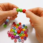 CUENTAS DE MADERA MIX COLORES