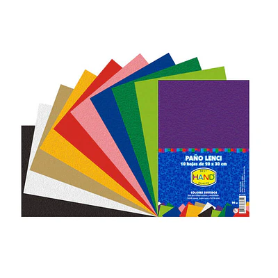 PAÑO LENCI 10 HOJAS COLORES SURTIDOS 20X30CMS