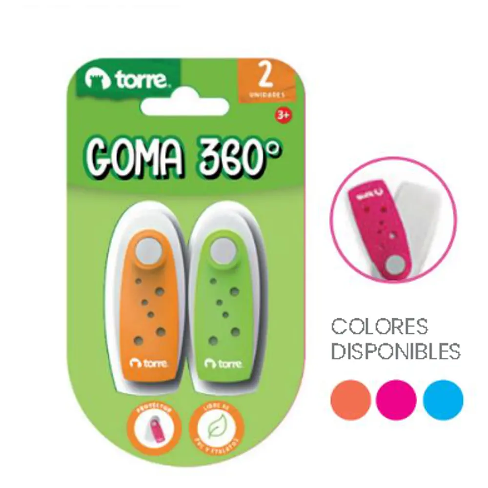 BL.GOMA DE BORRAR CON PROTECTOR 360° 2UN