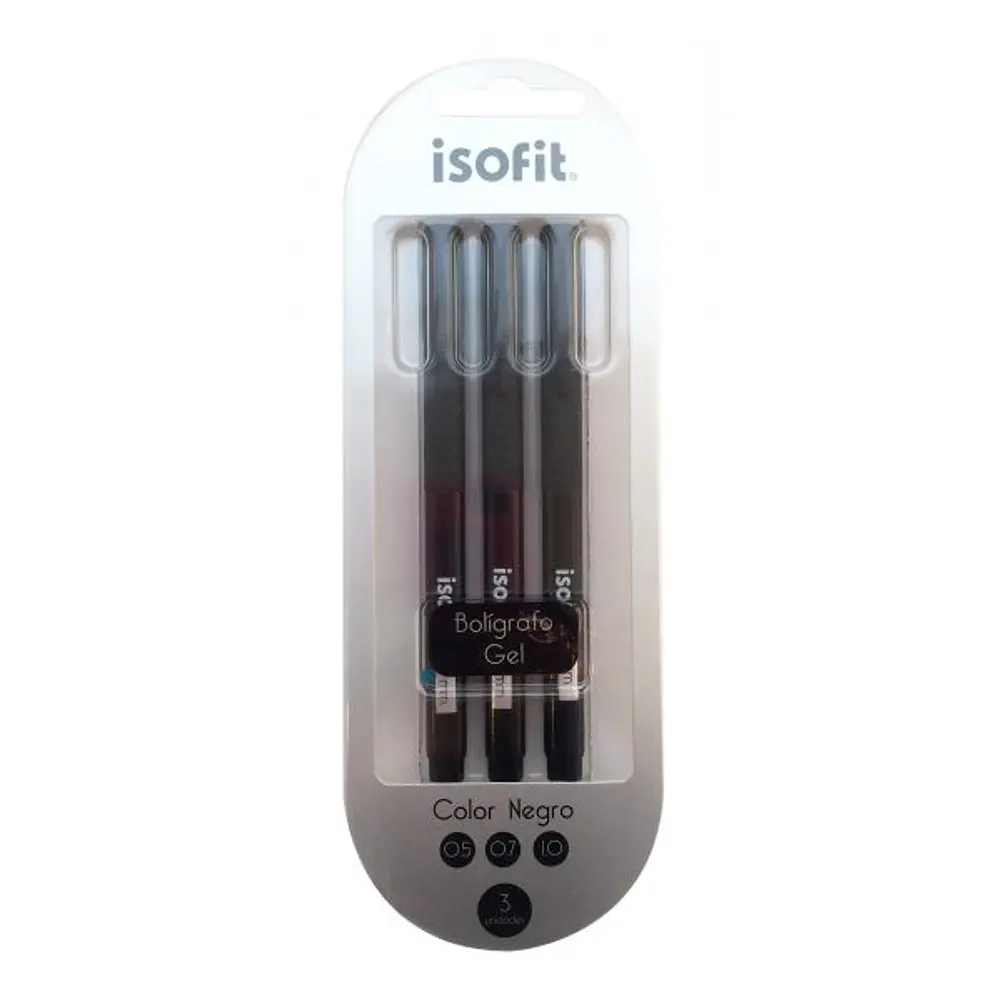 BLISTER BOLIGRAFO GEL NEGRO 3 UNIDADES 