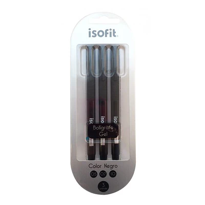 BLISTER BOLIGRAFO GEL NEGRO 3 UNIDADES 