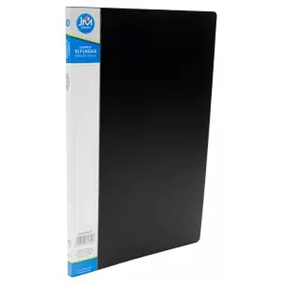 CARPETA C/10 FUNDAS OFICIO NEGRA
