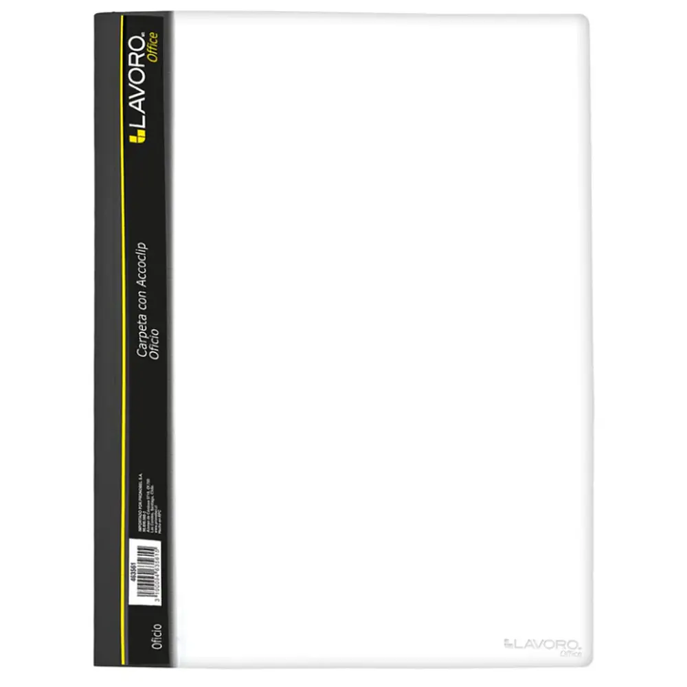 CARPETA C/ACCOCLIP OFICIO VINIL TRANSP. NEGRO