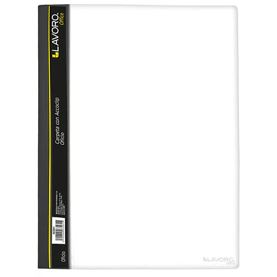 CARPETA C/ACCOCLIP OFICIO VINIL TRANSP. NEGRO