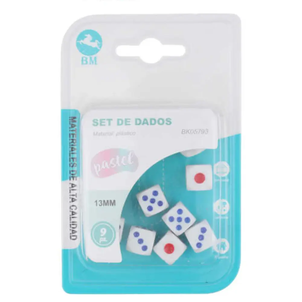 BLISTER DADOS BLANCOS 9 UNIDADES