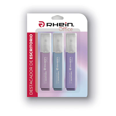 BLISTER DESTACADOR DE ESCR. PUNTA BISELADA PASTEL 