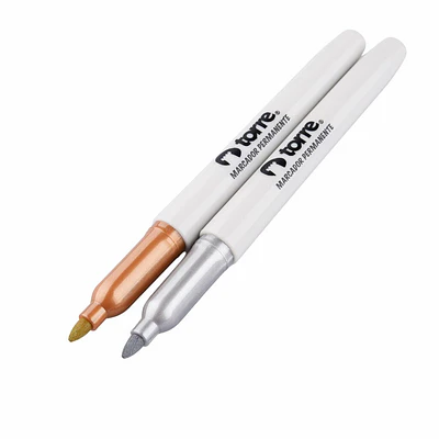 BLISTER MARCADORES DORADO-PLATEADO