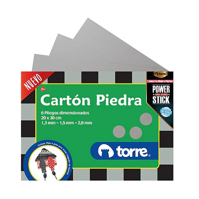 CARPETA CARTON PIEDRA 20X30 6 PLIEGO. 1.3/1.5/2.0. TORRE
