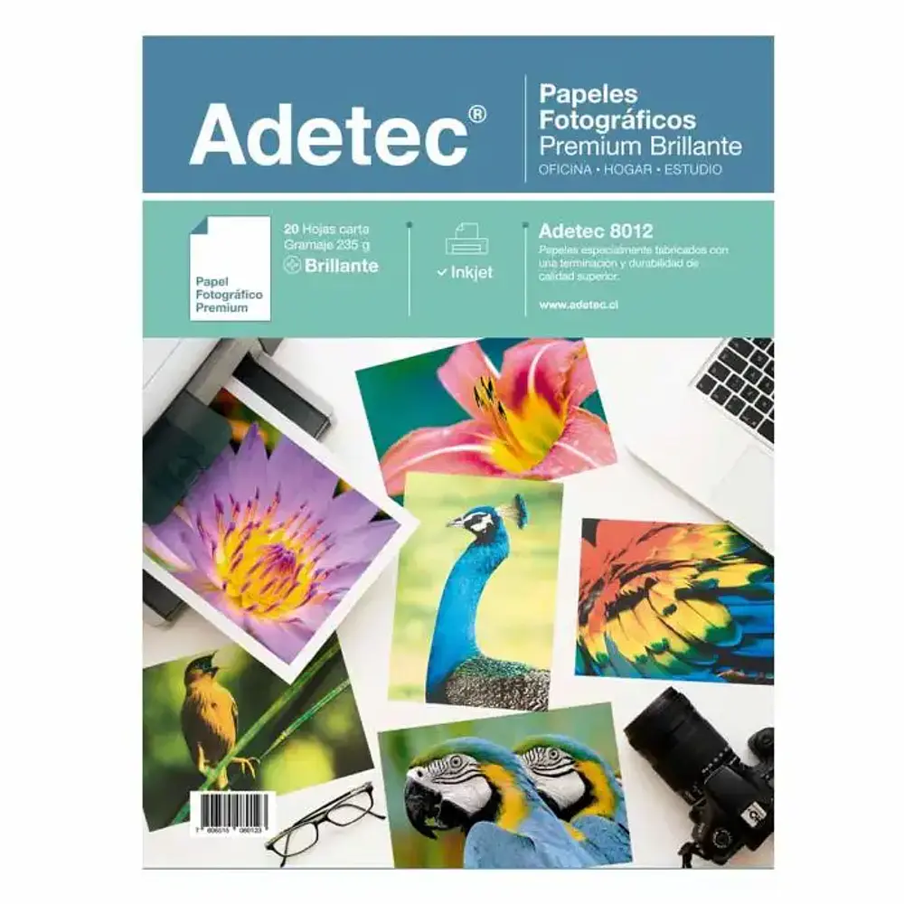 PAPEL FOTOG.BRILL. 235G.CARTA PREMIUM X 20HJS