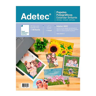 PAPEL FOTOG. BRILLANTE 170 GR CARTA 10 HJS.