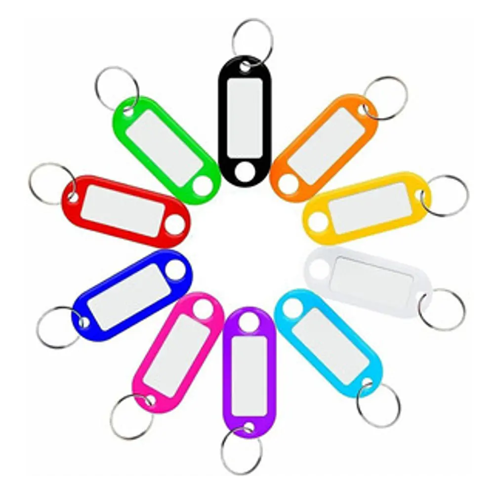 LLAVERO PLASTICO CON PLACA COLORES SURTIDOS SET