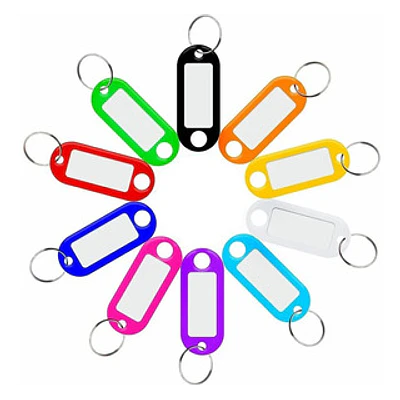 LLAVERO PLASTICO CON PLACA COLORES SURTIDOS SET