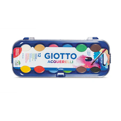 ACUARELA GIOTTO 12 COLORES EN CAJA ACRÍLICA