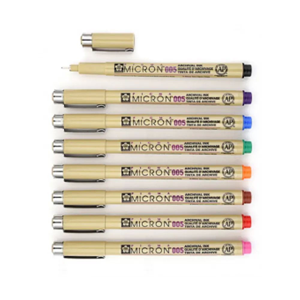 SET 8 TIRALINEAS 0.5 COL.PIGMA MICRON