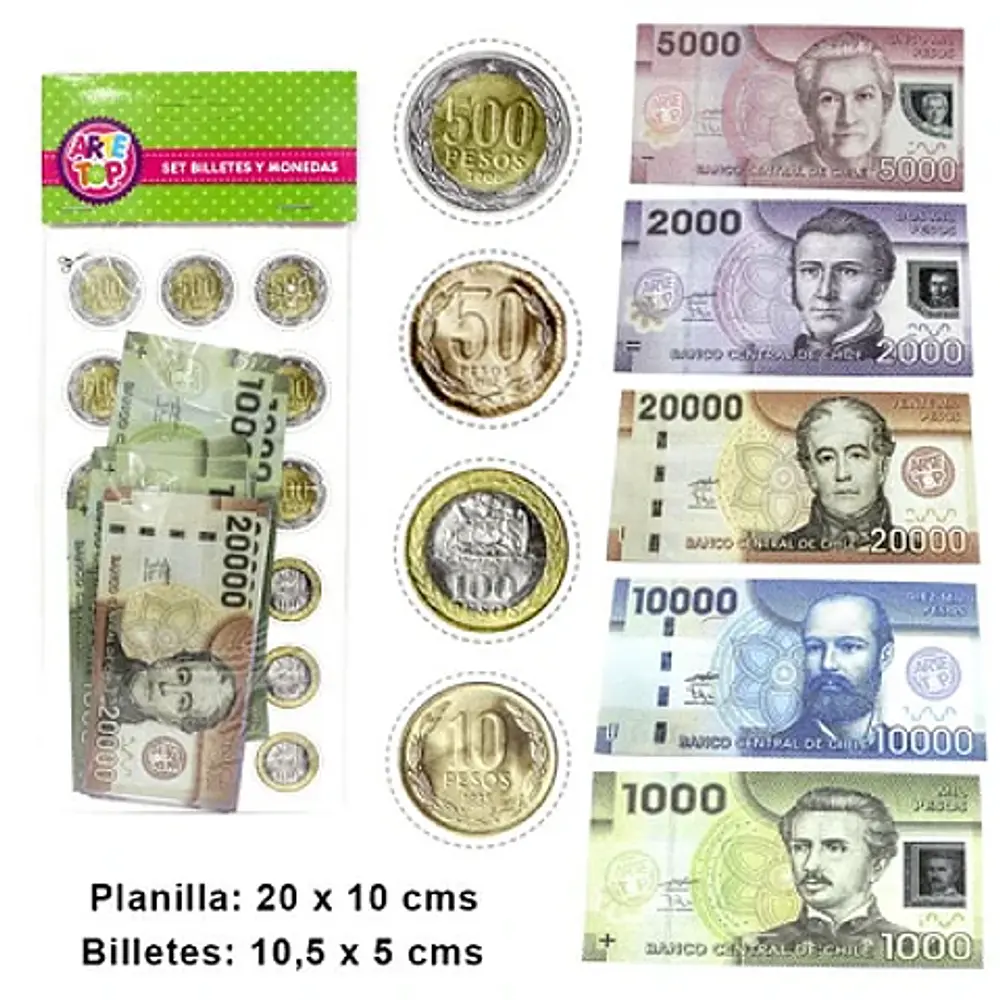 SET BILLETES Y MONEDAS DE CHILE
