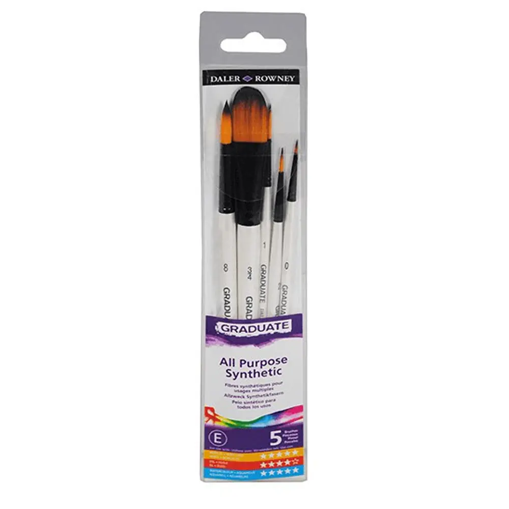 SET DE PINCELES PARA TECNICAS DE PAISAJES 5 UNIDADES