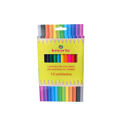 LAPICES 12 COL. JUMBO HEXAGONALES KREARTE