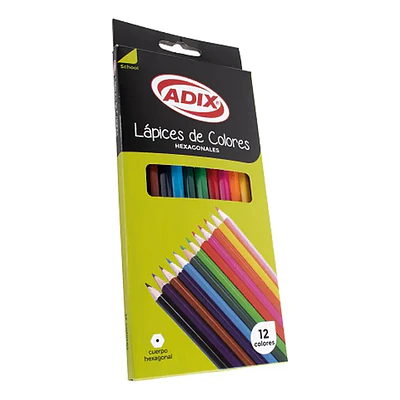 LÁPICES 12 COLORES HEXAGONALES 